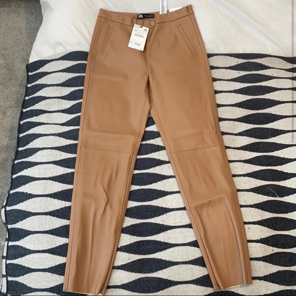 NWT Zara Faux Leather Leggings